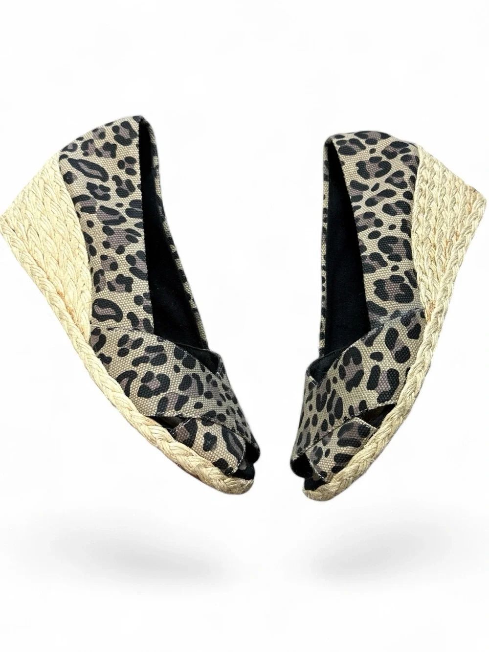 Lauren Ralph Lauren Cecilia Leopard Print Espadrille Wedge Flats
